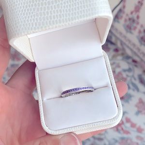 AUTHENTIC Pandora Purple CZ and Enamel Ring